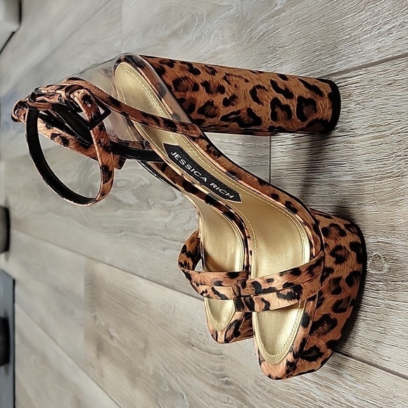 Jessica Rich Size 5.5/36 Leopard Print Platform Strappy Heels NEW - Picture 5 of 9